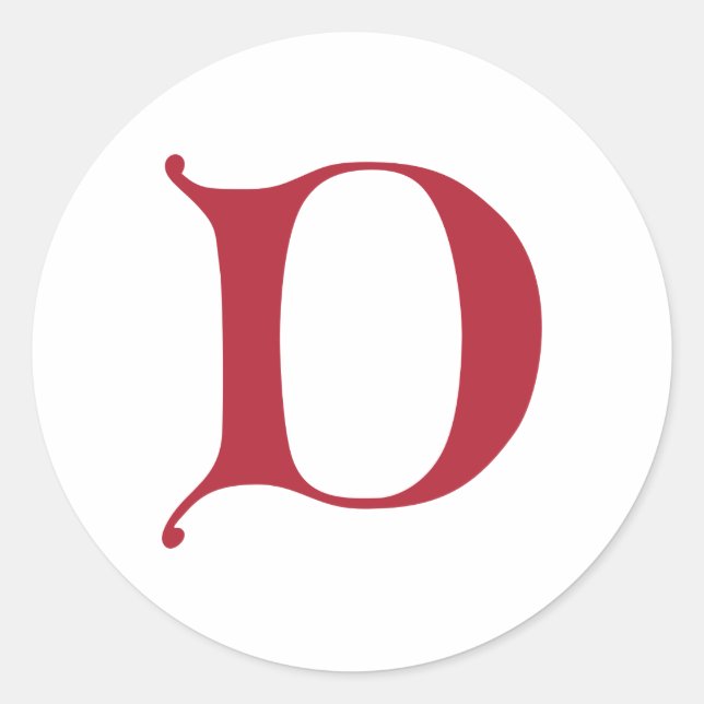 English Gothic Monogram Letter D Runder Aufkleber (Vorderseite)