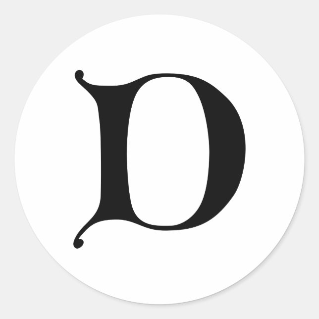 English Gothic Monogram Letter D Runder Aufkleber (Vorderseite)