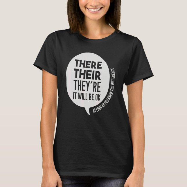 English Grammar Elementary School Teacher Their Th T-Shirt (Vorderseite)