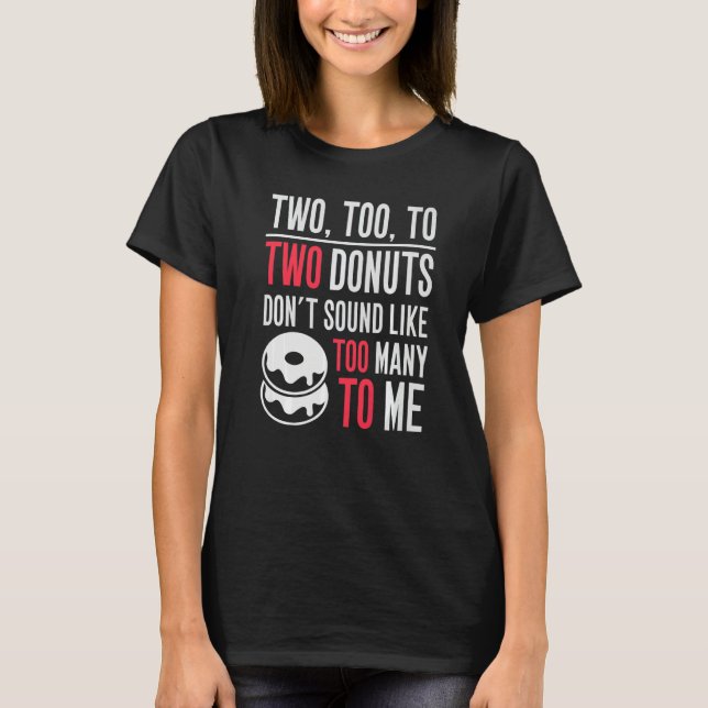 English Grammar Elementary School Teacher Two Too  T-Shirt (Vorderseite)