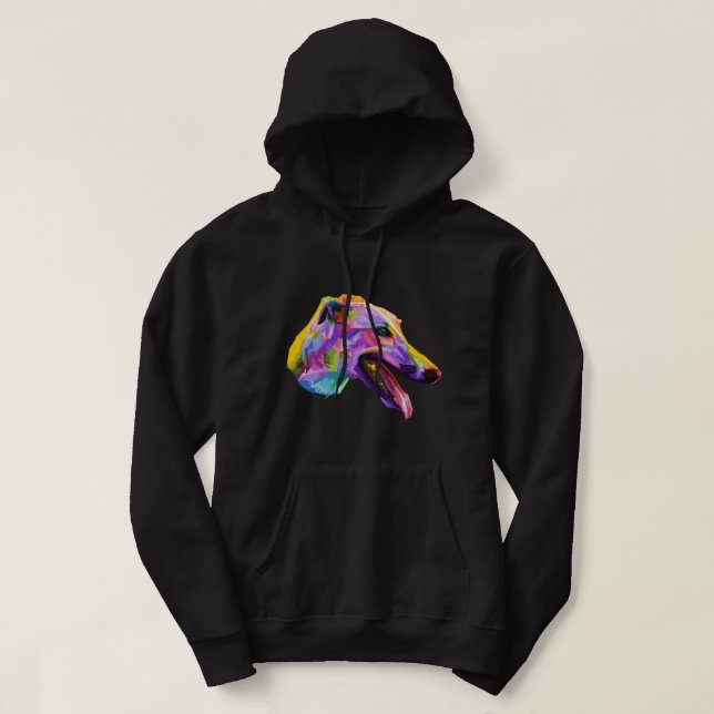 English Greyhound Colorful Pop Hoodie (Design vorne)