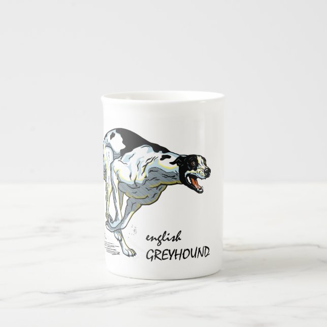 English Greyhound Prozellantasse (Vorderseite)