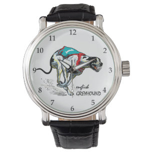 English Greyhound Race Dog Armbanduhr