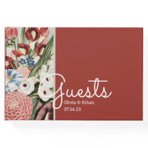 English Hütte Wedding Guest Book Rose Red