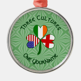 English Irish American Flags Kleeblatt Ihr Name Ornament Aus Metall