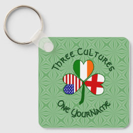 English Irish American Flags Kleeblatt Ihr Name Schlüsselanhänger