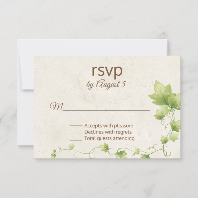 English Ivy Wedding RSVP Card (Vorderseite)