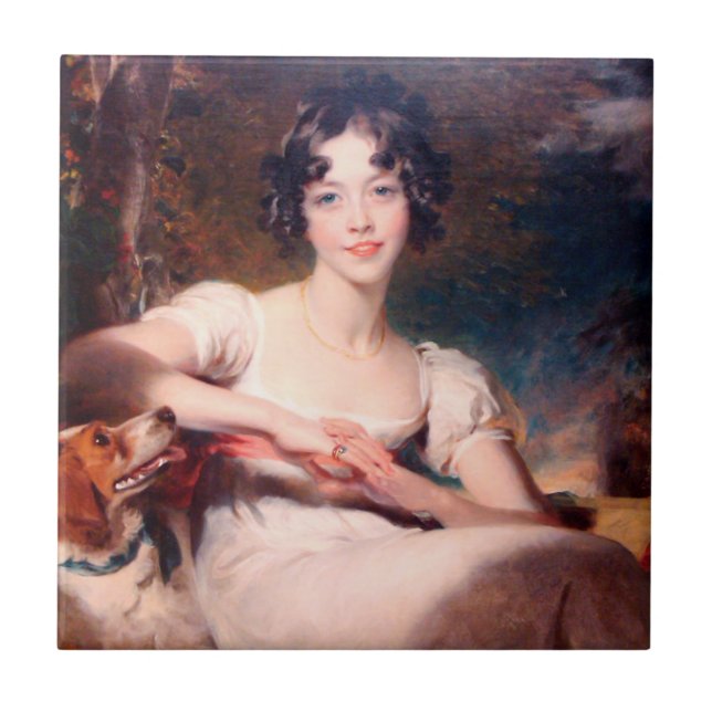 English Lady Keramik Tile Fliese (Vorderseite)