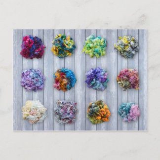 English Leicester Longwool Dyed Fibre Postcard Postkarte