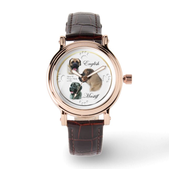 English Mastiff Art Armbanduhr (Vorderseite)