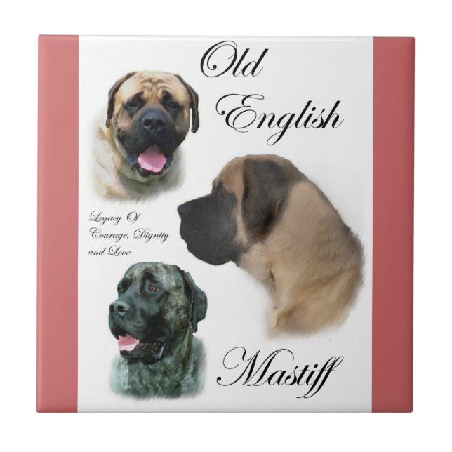 English Mastiff Art Fliese (Vorderseite)