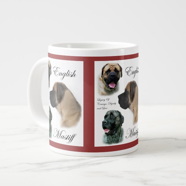 English Mastiff Art Jumbo-Tasse (Vorderseite Links)