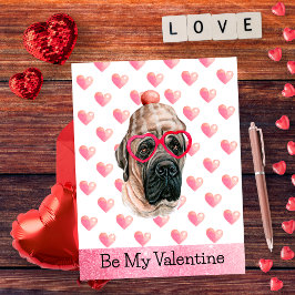 English Mastiff Be My Valentine Dog Valentine Feiertagspostkarte