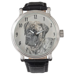 English Mastiff (Brindle) Malerei - Dog Art Armbanduhr