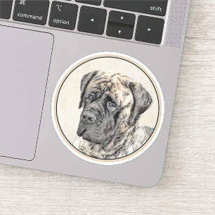 English Mastiff (Brindle) Malerei - Dog Art Aufkleber