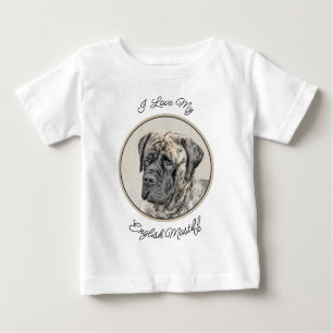 English Mastiff (Brindle) Malerei - Dog Art Baby T-shirt