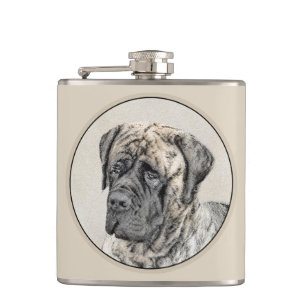 English Mastiff (Brindle) Malerei - Dog Art Flachmann