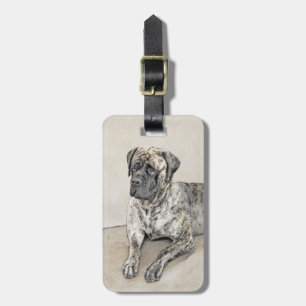 English Mastiff (Brindle) Malerei - Dog Art Gepäckanhänger