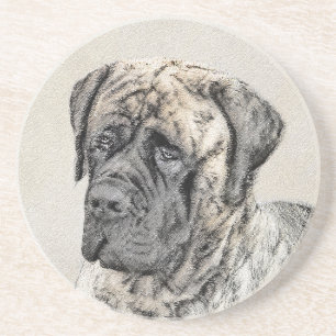English Mastiff (Brindle) Malerei - Dog Art Getränkeuntersetzer