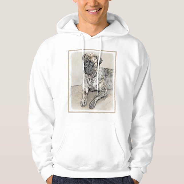 English Mastiff (Brindle) Malerei - Dog Art Hoodie (Vorderseite)