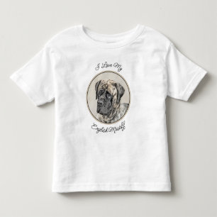 English Mastiff (Brindle) Malerei - Dog Art Kleinkind T-shirt