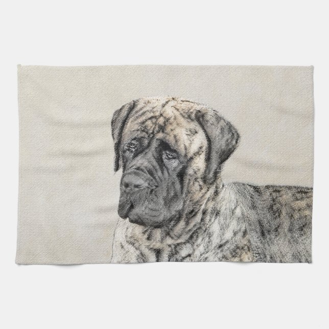 English Mastiff (Brindle) Malerei - Dog Art Küchentuch (Horizontal)
