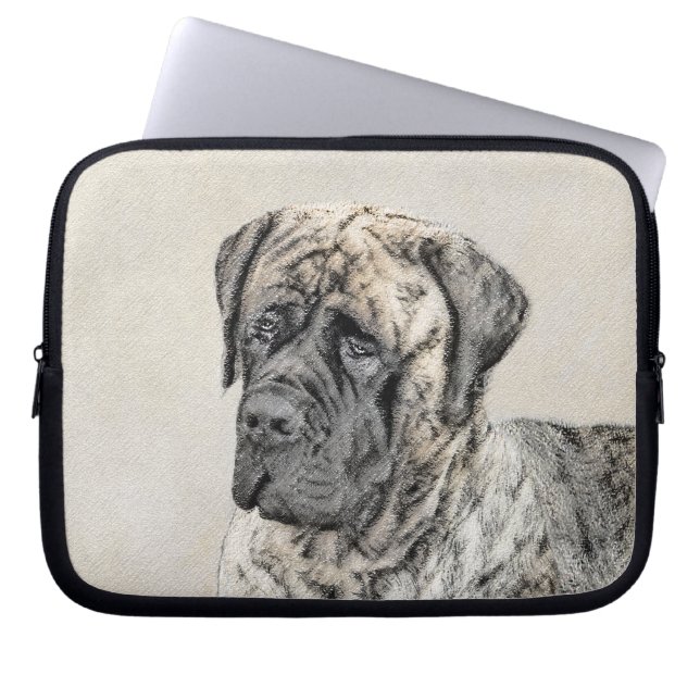 English Mastiff (Brindle) Malerei - Dog Art Laptopschutzhülle (Vorderseite)