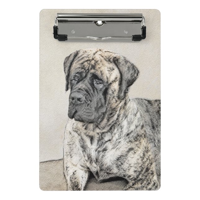 English Mastiff (Brindle) Malerei - Dog Art Mini Klemmbrett (Vorderseite)