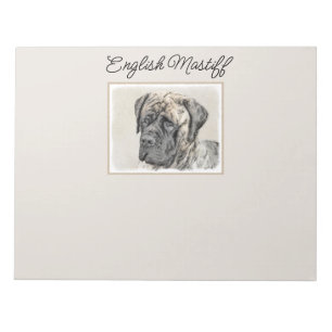 English Mastiff (Brindle) Malerei - Dog Art Notizblock