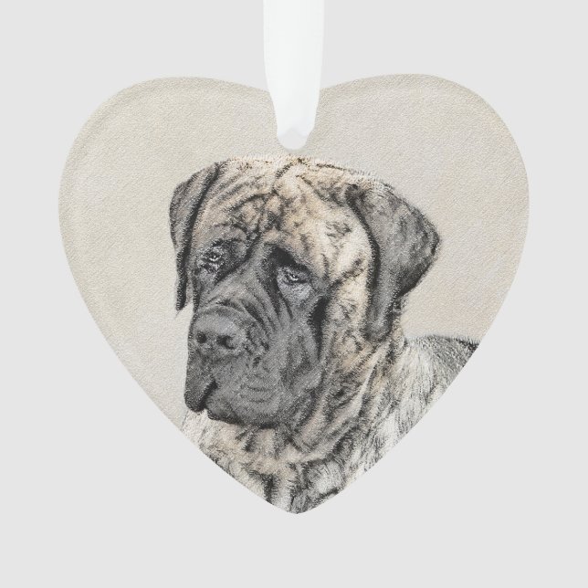 English Mastiff (Brindle) Malerei - Dog Art Ornament (Vorderseite)