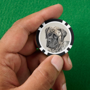 English Mastiff (Brindle) Malerei - Dog Art Pokerchips