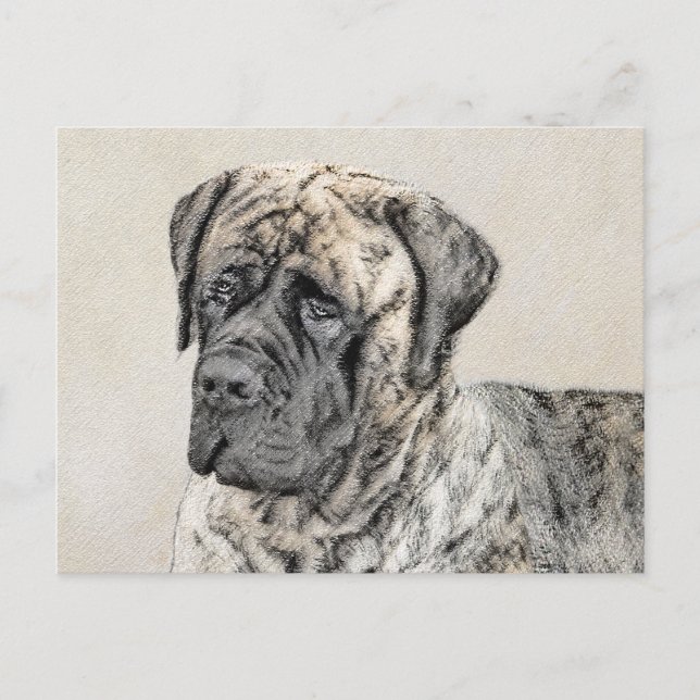 English Mastiff (Brindle) Malerei - Dog Art Postkarte (Vorderseite)