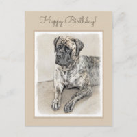 English Mastiff (Brindle) Malerei - Dog Art