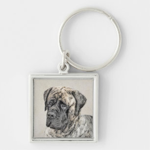 English Mastiff (Brindle) Malerei - Dog Art Schlüsselanhänger