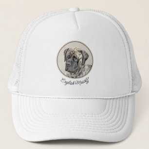 English Mastiff (Brindle) Malerei - Dog Art Truckerkappe