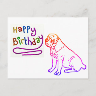 English Mastiff bunte Schrift Dogge Postkarte
