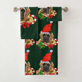 English Mastiff Christmas Badhandtuch Set