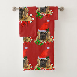 English Mastiff Christmas Badhandtuch Set