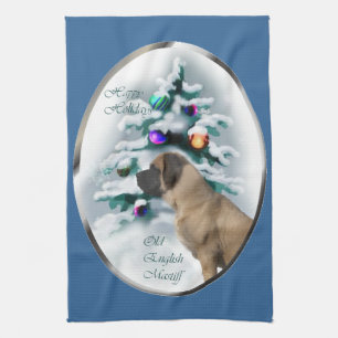 English Mastiff Christmas Handtuch