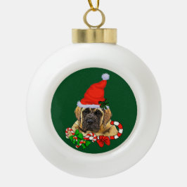 English Mastiff Christmas Keramik Kugel-Ornament