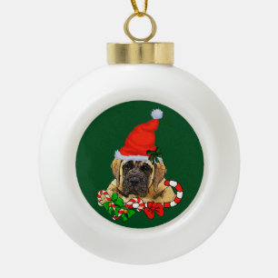 English Mastiff Christmas Keramik Kugel-Ornament