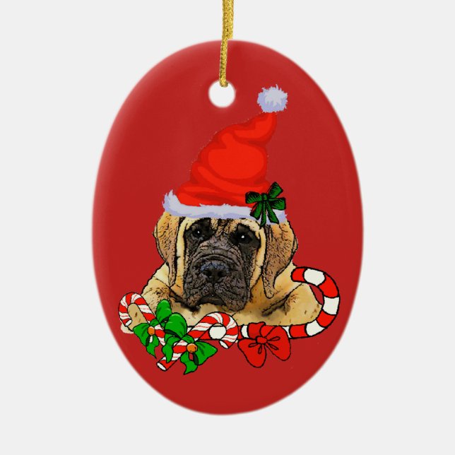 English Mastiff Christmas Keramik Ornament (Vorne)