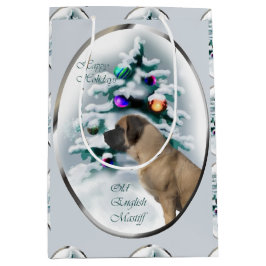 English Mastiff Christmas Mittlere Geschenktüte