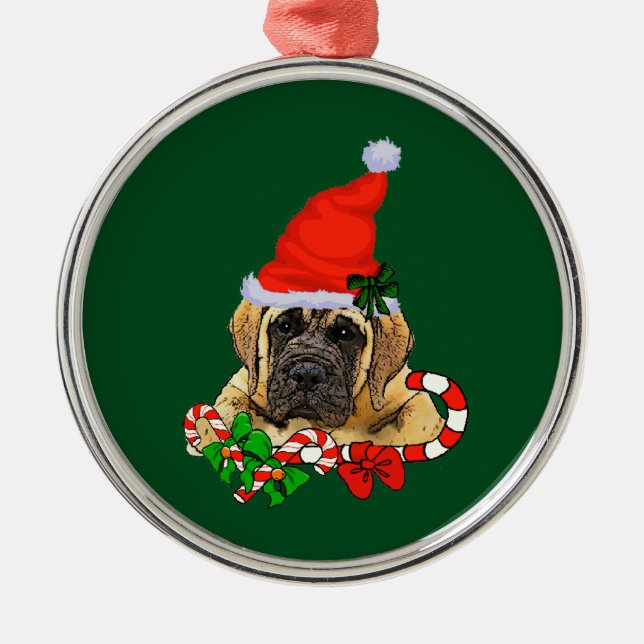 English Mastiff Christmas Ornament Aus Metall (Vorne)