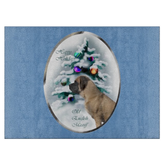 English Mastiff Christmas Schneidebrett (Vorderseite)