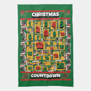 English Mastiff Countdown Christmas Advent Dog Geschirrtuch