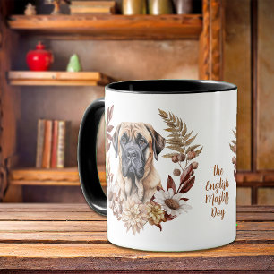 English Mastiff Dog Herbstkranz Tasse