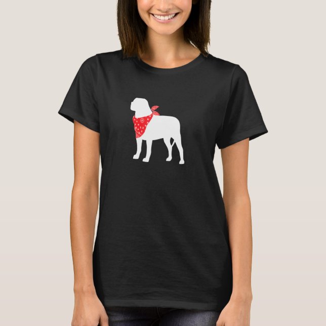English Mastiff Dog Wearing Red Bandana T-Shirt (Vorderseite)