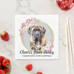 English Mastiff Dog Wedding Napkins mit Foto Serviette