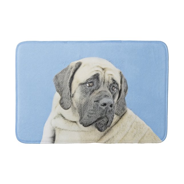 English Mastiff (Fawn) Malerei - Original Dog Art Badematte (Vorderseite)